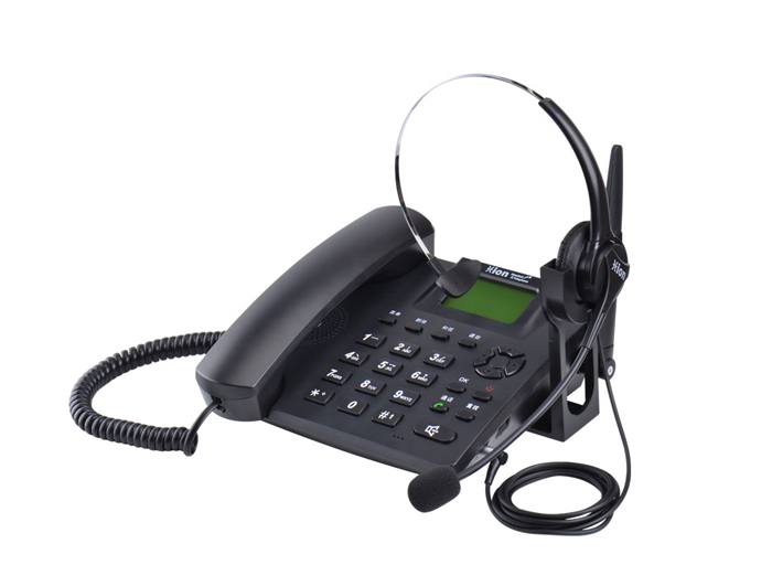 Hion/北恩 G300无线固话插卡座机带耳机 呼叫中心耳麦客服电话机